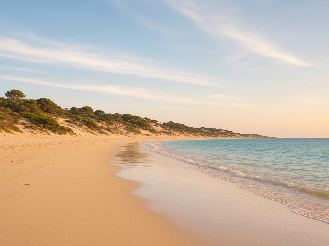 Playa y dunas cerca de Sancti Petri en Chiclana